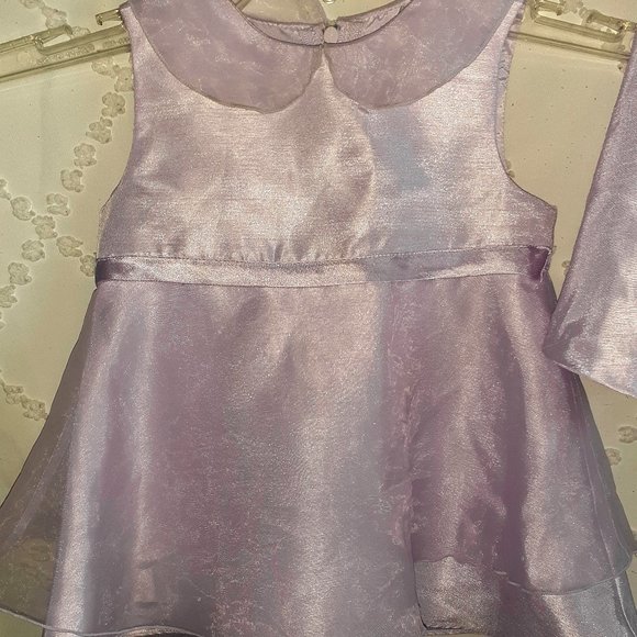 2 PC BONNIE JEAN DRESS LAVENDER FLORAL TULLE EASTER INFANT GIRLS SIZE 6-9 MO. - Picture 2 of 3